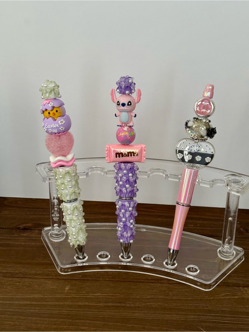 3 PC Cute Green ,Pink & Purple Decorative Pens .